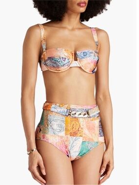 ZIMMERMANN Paisley-print underwired bandeau bikini top New w tag! 3A/B